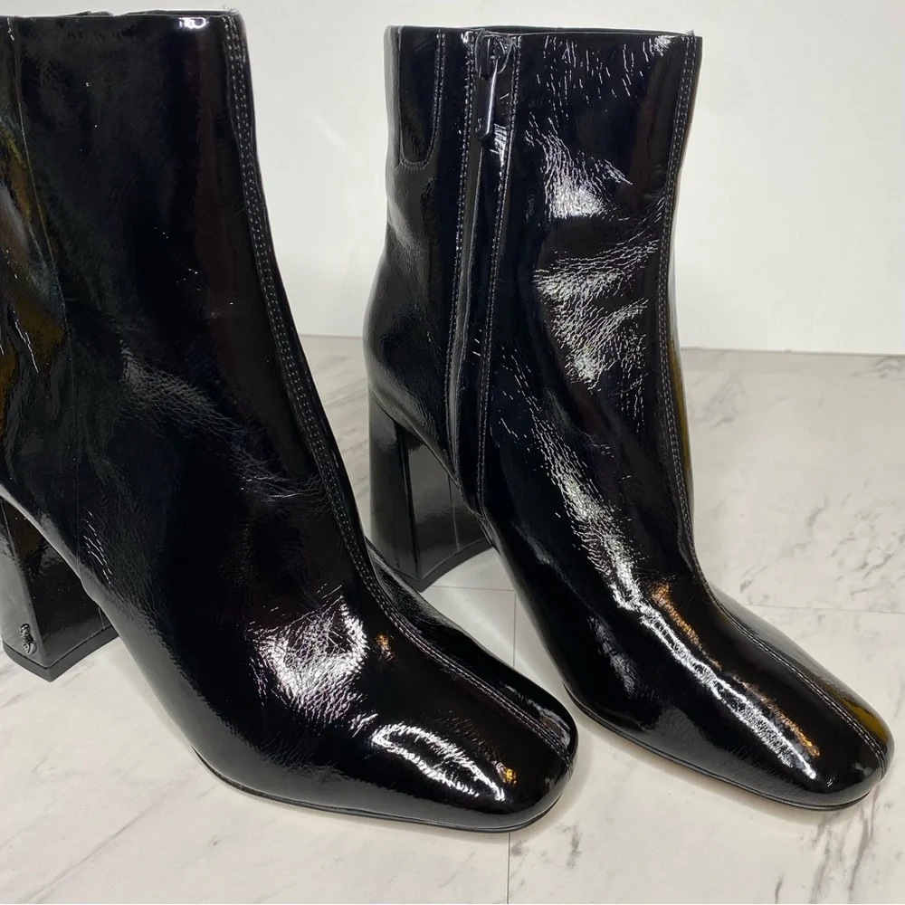Sam Edelman Codie Black Patent Ankle Bootie 8 1/2 M